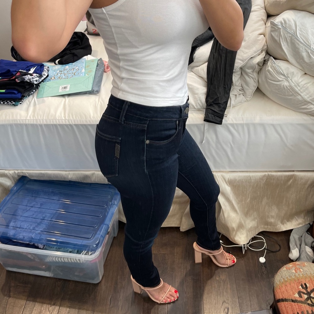 PAIGE Dark Blue Wash Skinny Jeans
